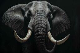 Glasschilderij - Exclusive - Liggend - Olifant Mammoet - meubelboutique.nl