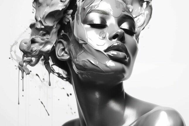 Glasschilderij-Exclusive-Liggend-Vrouw-in-Zilver-meubelboutique.nl-34846069 Glasschilderij - Exclusive - Liggend - Vrouw in Zilver - meubelboutique.nl