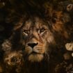 100x150 / 80x120 / 60x90cm -  Exclusive - KRUGER - Dieren - A Lion's Portrait Leeuw - Glasschilderij - meubelboutique.nl