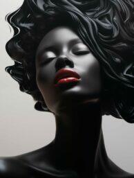 Glasschilderij - Exclusive - Staand - Abstract Red Lips - meubelboutique.nl