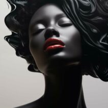 Glasschilderij - Exclusive - Staand - Abstract Red Lips - meubelboutique.nl
