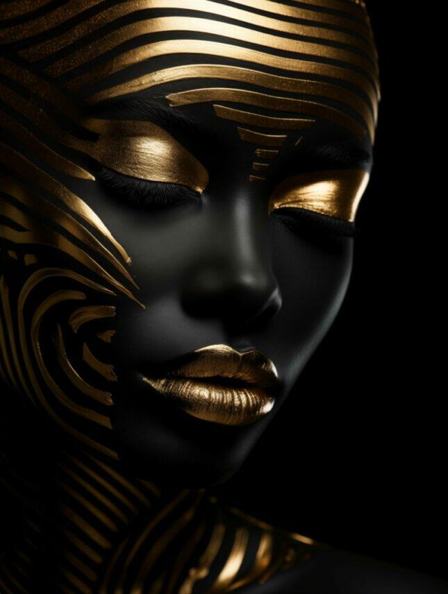 Van-Helder-Design-22-scaled-1 Glasschilderij - Exclusive - Staand - Vrouw met Goud Prime - meubelboutique.nl
