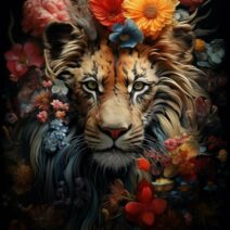 Glasschilderij - Exclusive - Staand - Leeuw Jungle - meubelboutique.nl