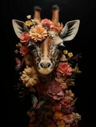 Glasschilderij - Exclusive - Staand - Giraf Zuid-Afrika - meubelboutique.nl