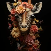 Glasschilderij - Exclusive - Staand - Giraf Zuid-Afrika - meubelboutique.nl