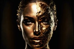 Glasschilderij - 100x150 / 80x120 / 60x90cm (liggend) - Exclusive - Golden Beauty - meubelboutique.nl