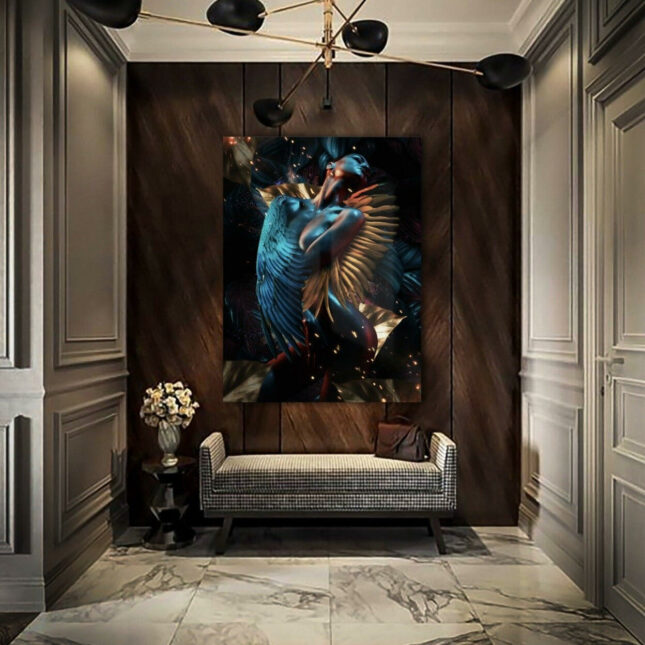 Blue Lagoon - Glasschilderij