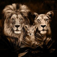 100x150 / 80x120cm - Exclusive - Dieren - Lynn Leeuwen Familie Welpjes - 1, 2, 3, 4 Welpen - Glasschilderij - meubelboutique.nl