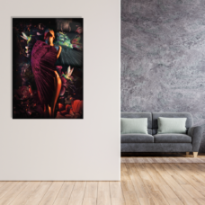 120x80cm - Exclusive - Special - Elizabeth Fly Queen - Glasschilderij - meubelboutique.nl