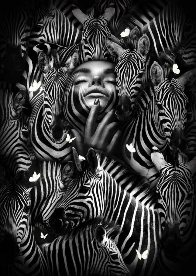 glasschilderij-vrouw-zebra-zenzi glasschilderij-vrouw-zebra-zenzi